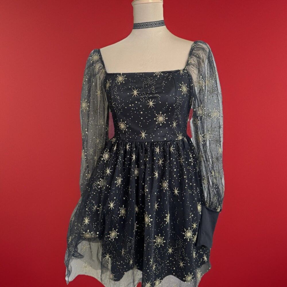 NWT Black Tuille Babydoll Dress - Dark Fairycore - Boho Witchy - Celestial Glam
